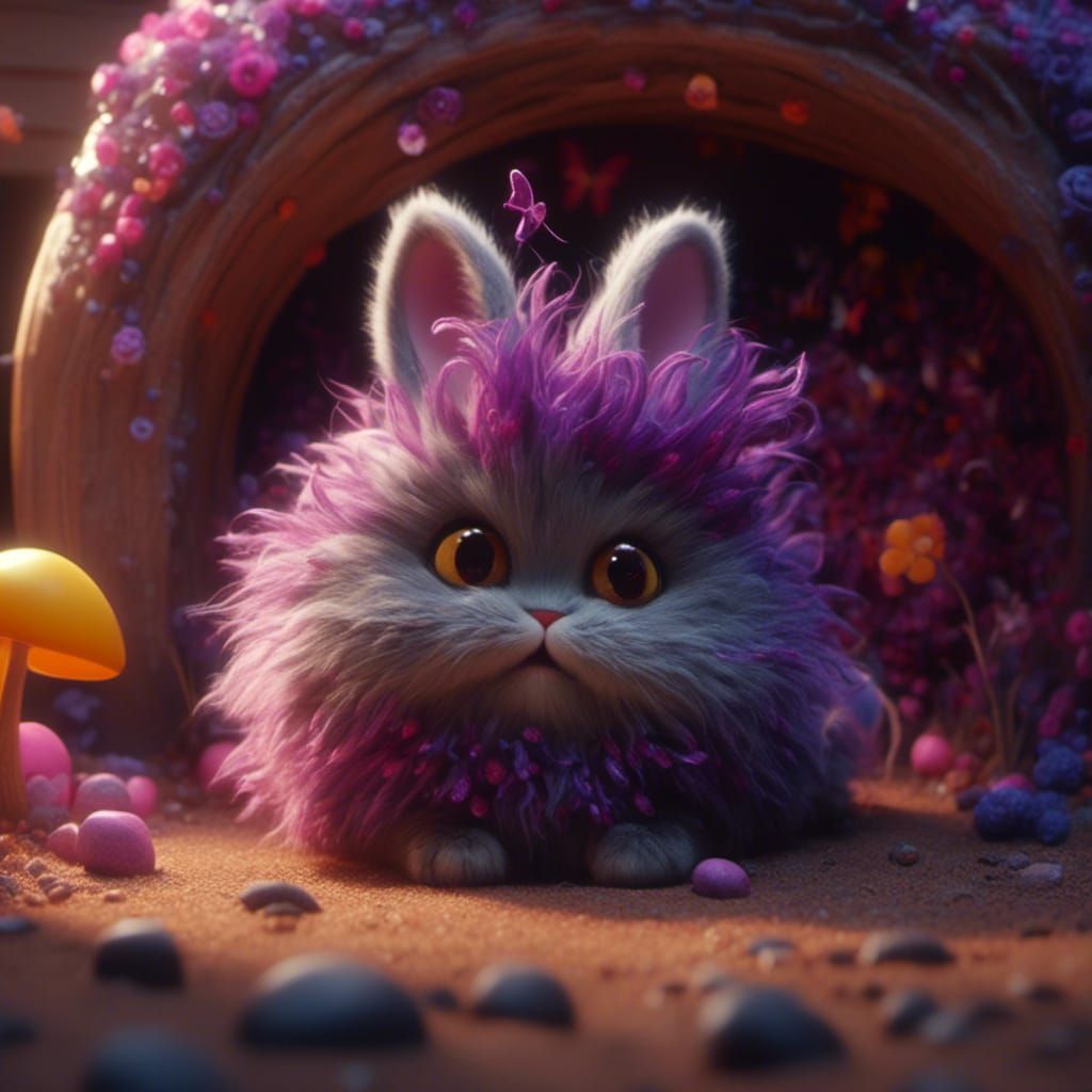 Fuzzy Dust Bunny Kitten Hiding Under Bed