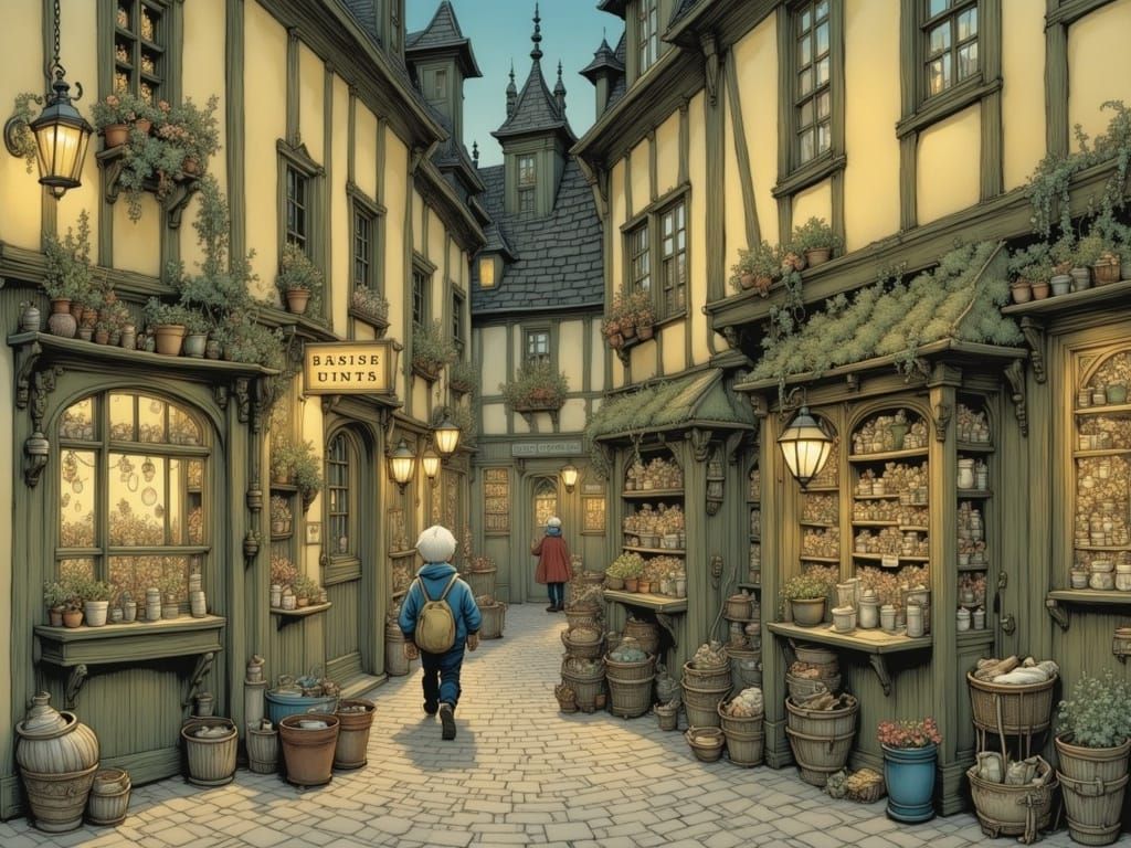 Narrow Alley in Danish Port Town, Impressive Artistic Detail