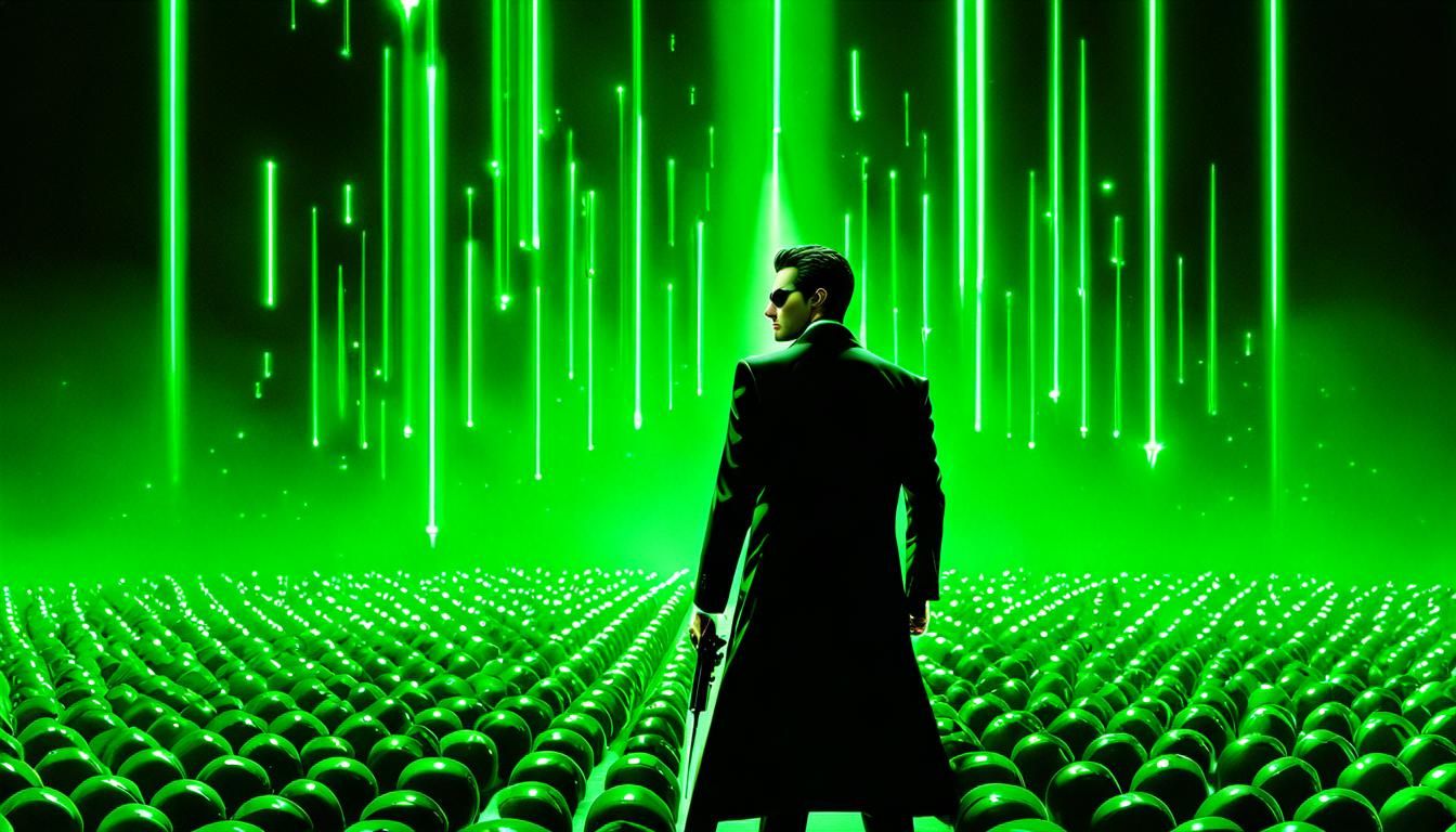 Matrix Movie Poster in Hyperrealistic Style