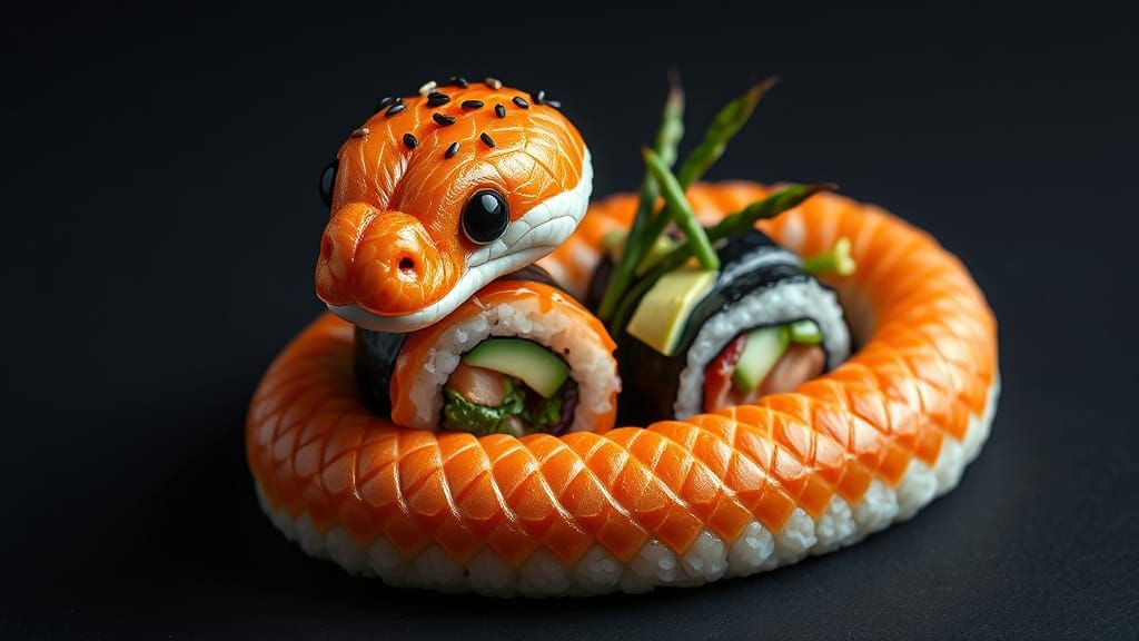 Adorable Sushi Snake Close-Up