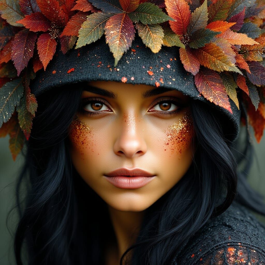 Enchanting Leaf Crown Maiden with Exquisite Face and Moody E...