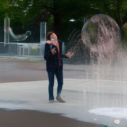 Bubbles Floating in Air