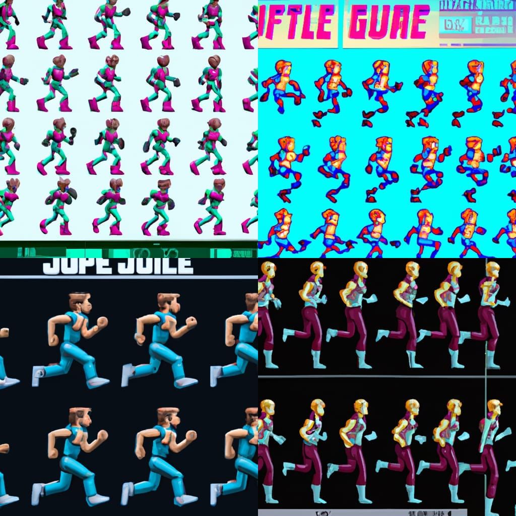 Sci-Fi Game Hero Running Animation Sprite Sheet