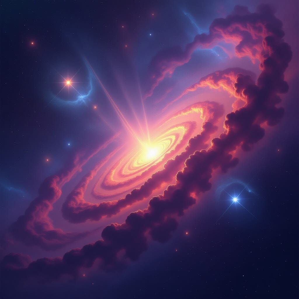 Vibrant Swirling Galaxy with Supernova