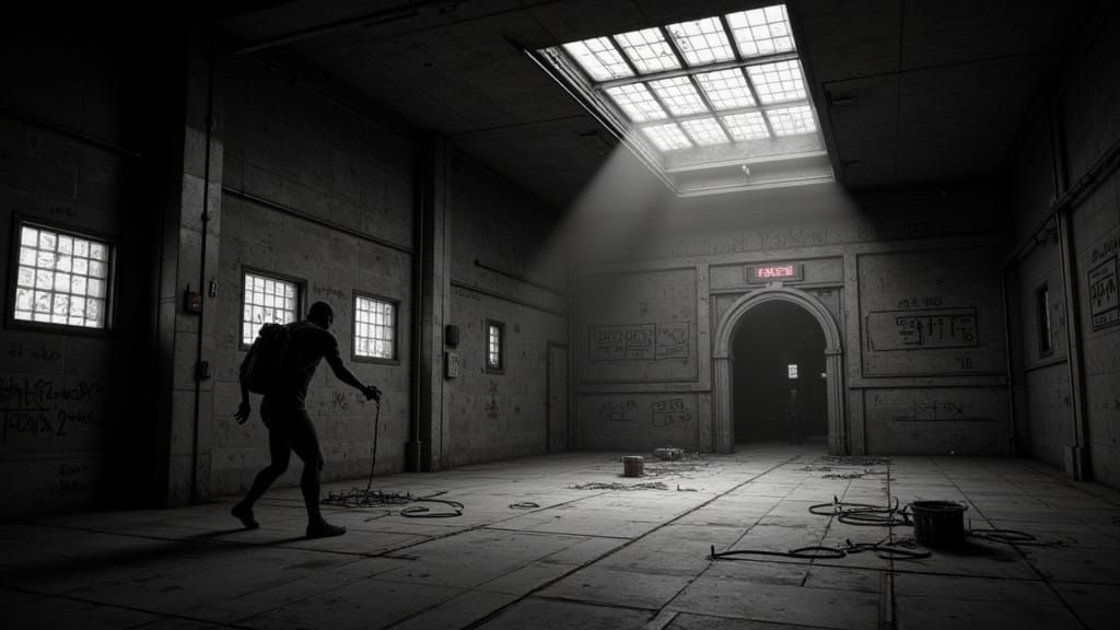 SCP Facility in Charcoal with Chiaroscuro