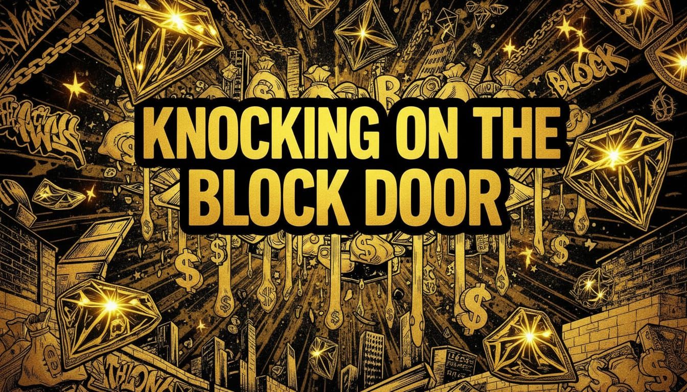 Hip Hop Background with Raining Money and Diamonds