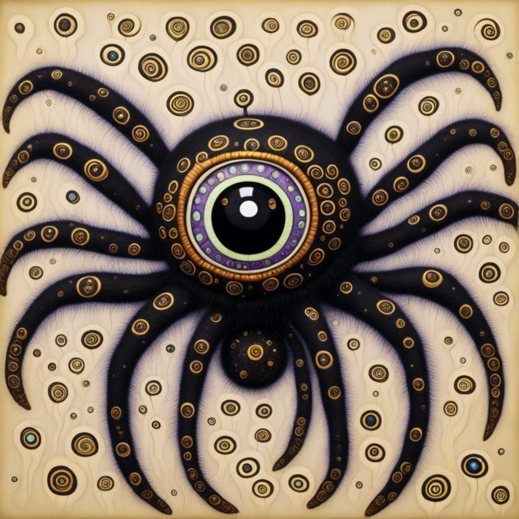 Surreal Eyeball Spider Generated by AI