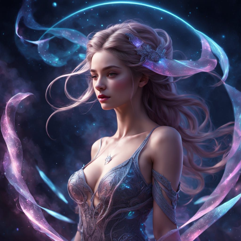 Celestial Dancer Creates Constellations in Cosmic Sky