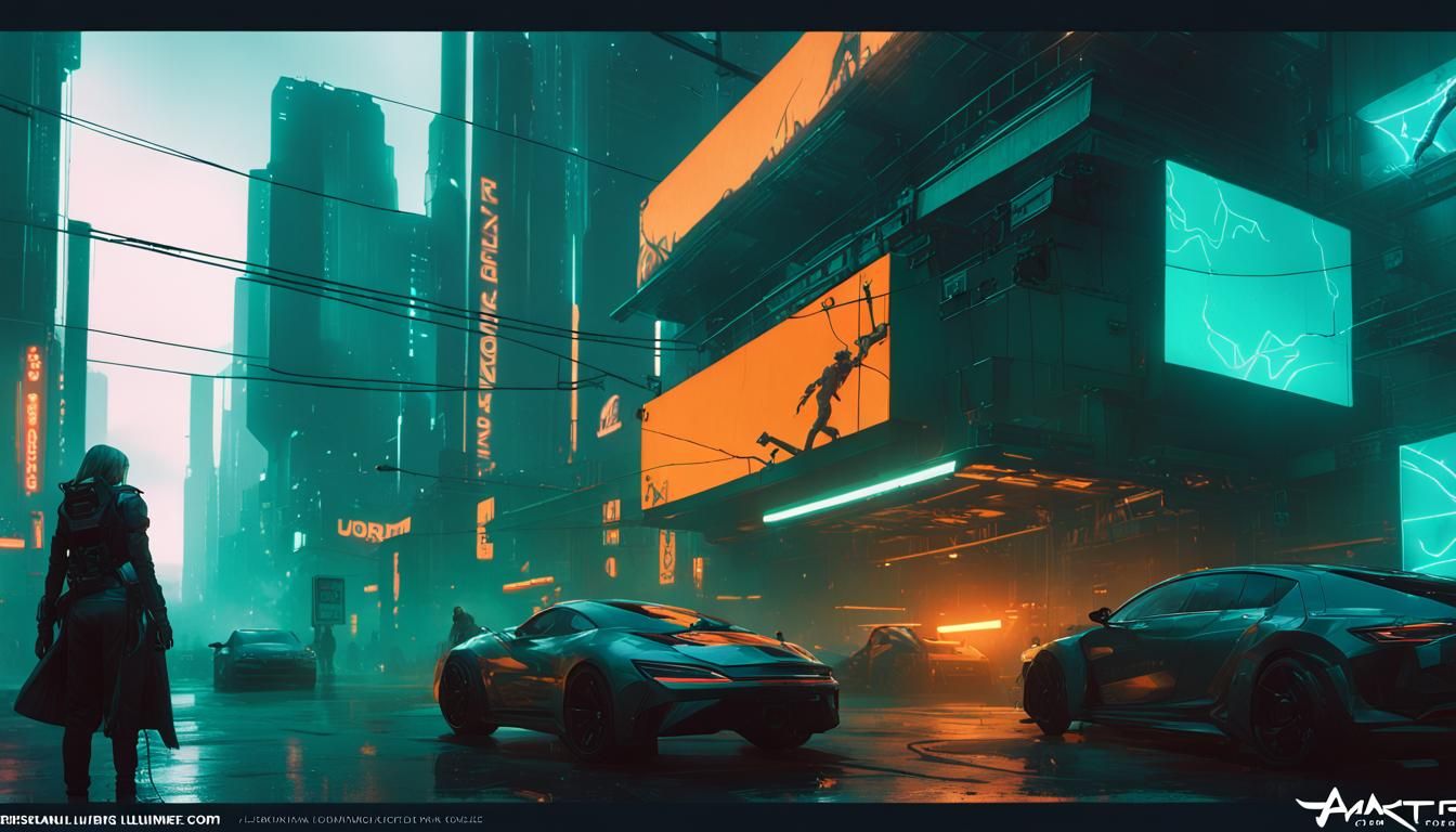 Cyberpunk Cityscape Concept Art in 8K Resolution
