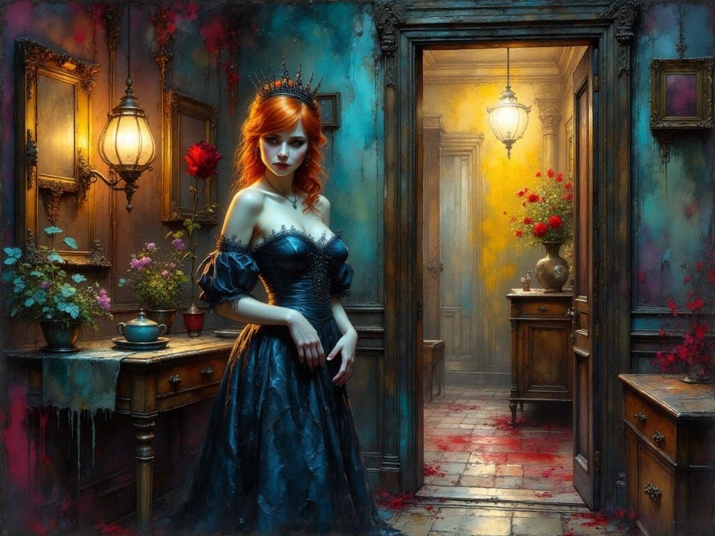 Vampire Queen Frustrated Outside Apartment Door