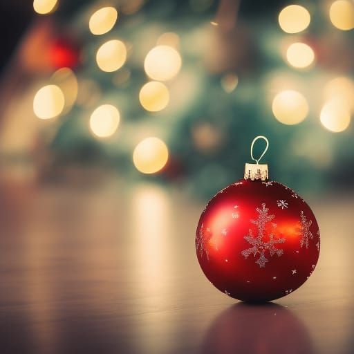 Festive Christmas Scene with Bokeh and Natural Light