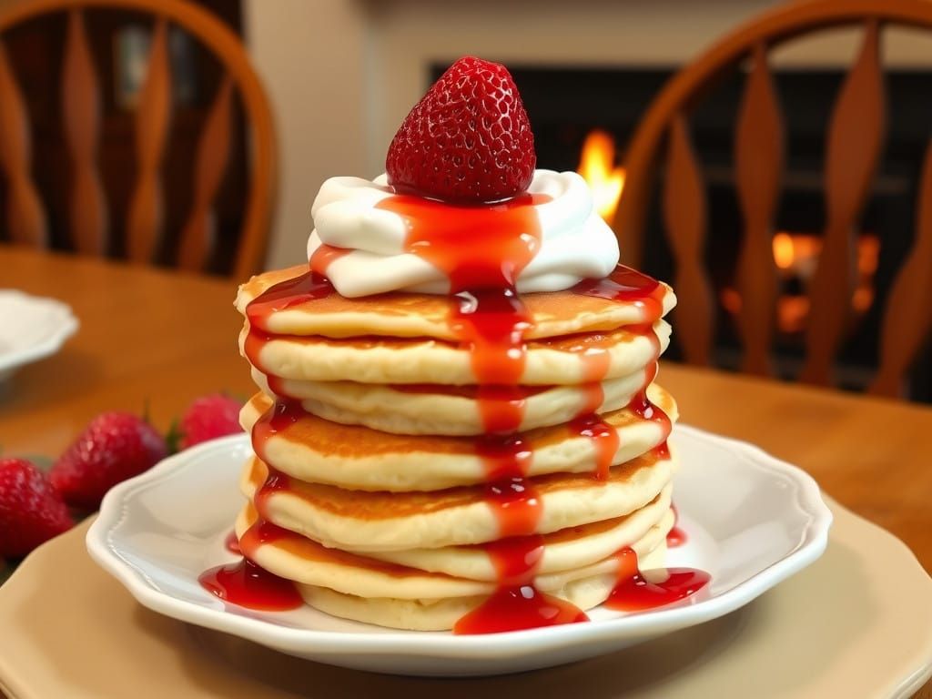 Fluffy Pancakes on a Winter Morning