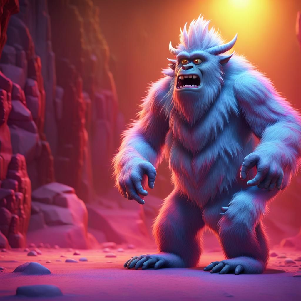 Demonic Yeti Concept Art in 3D