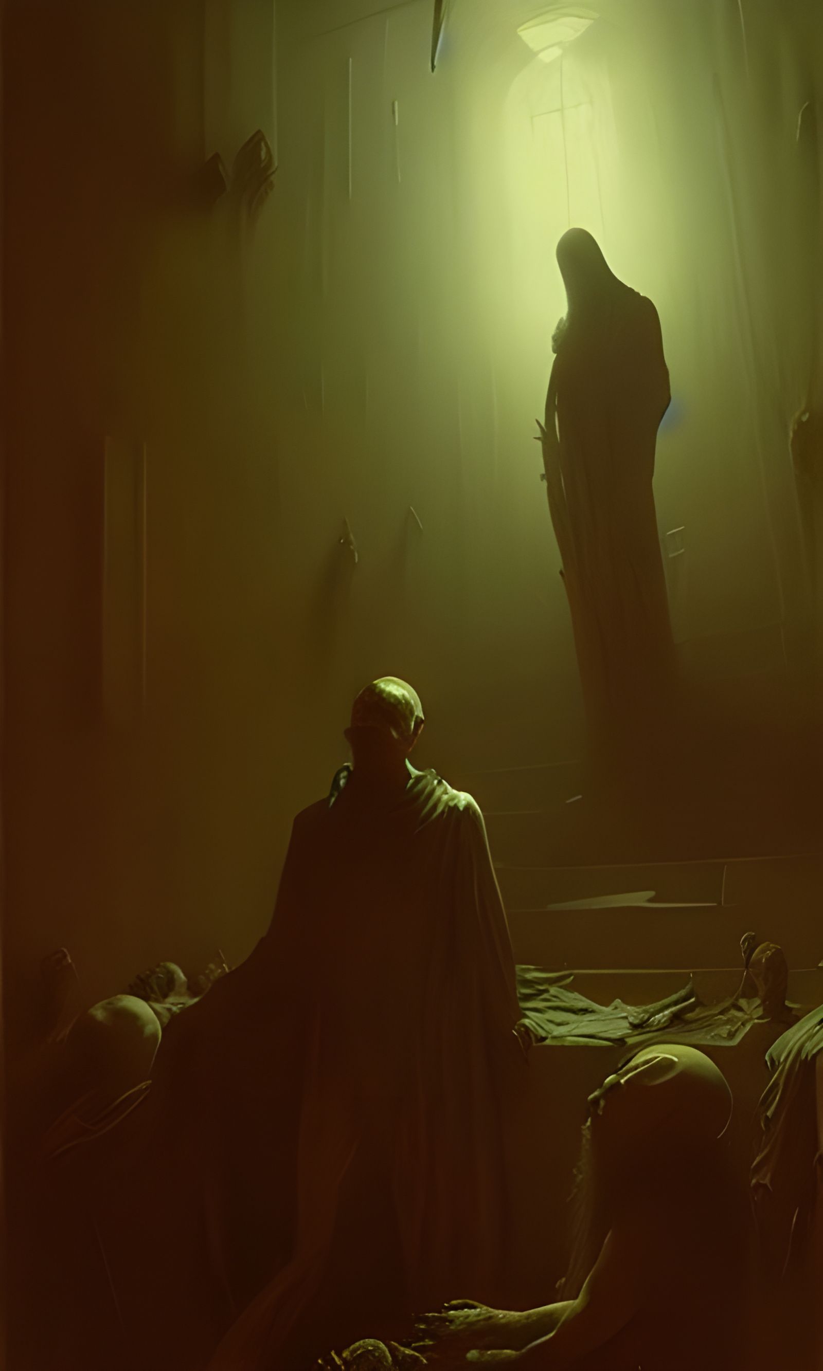 Grim Reaper Arises: A Macabre Horror Scene