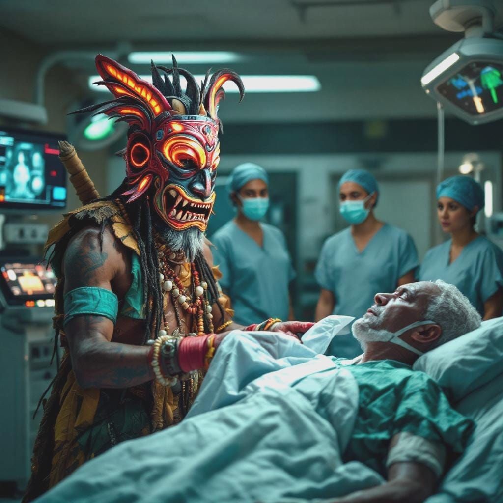 Witch Doctor's Hospital Visit: A Clash of Worlds