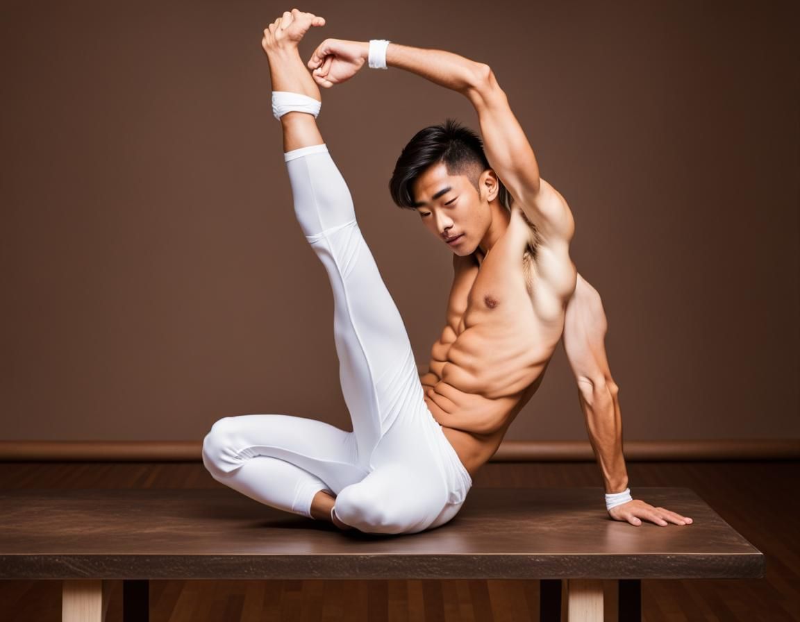 Pretzel-shaped yoga pose.