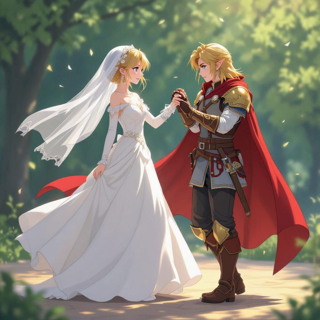 Anime Wedding Dance in Vibrant Anime Style