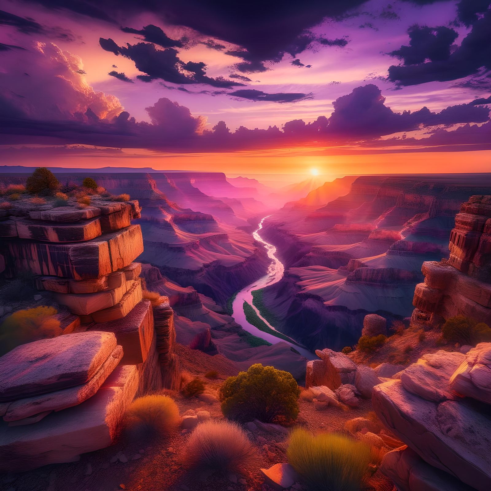 Sunset Over the Grand Canyon: A Breathtaking Panorama
