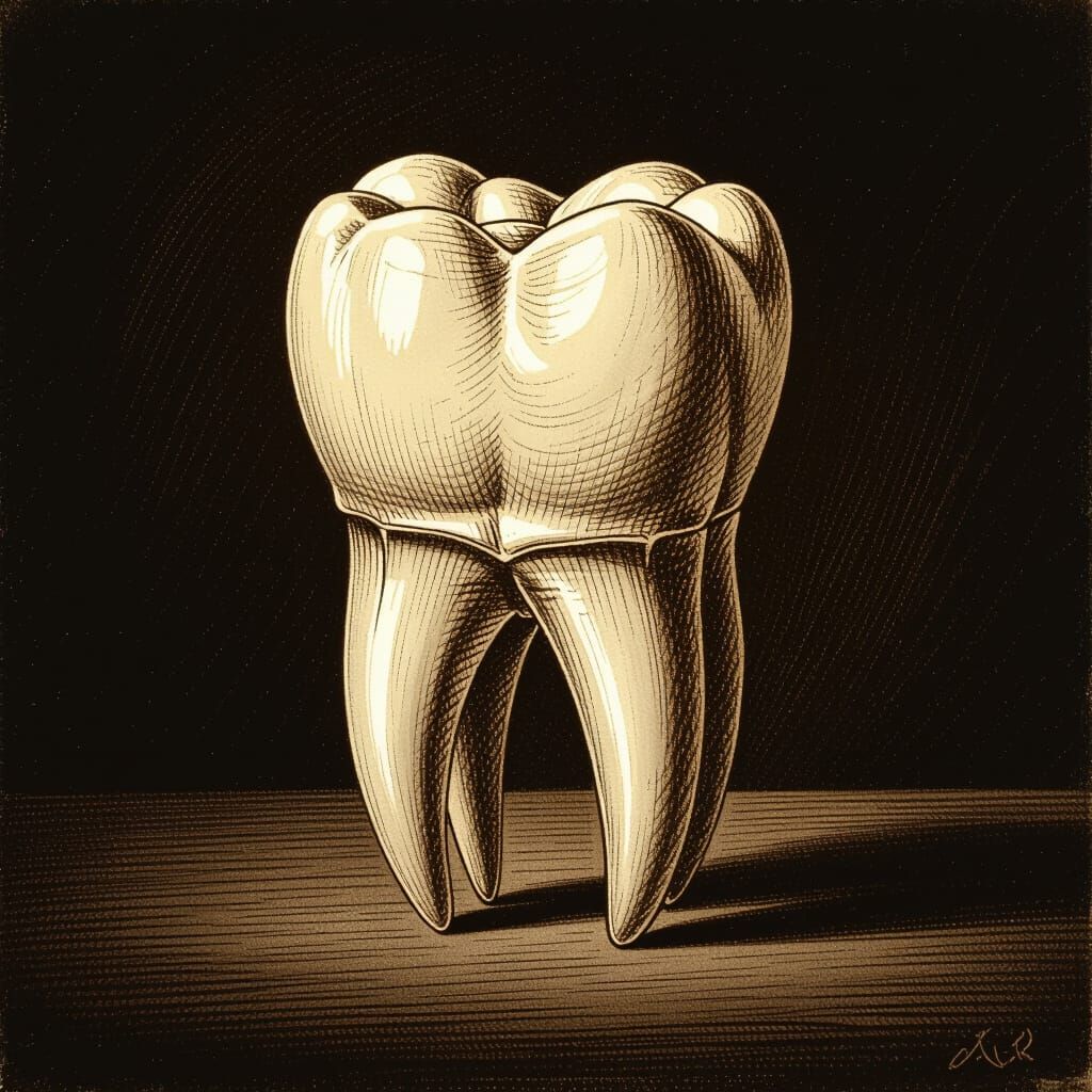 Anatomical Tooth Painting in Dutch Master Style