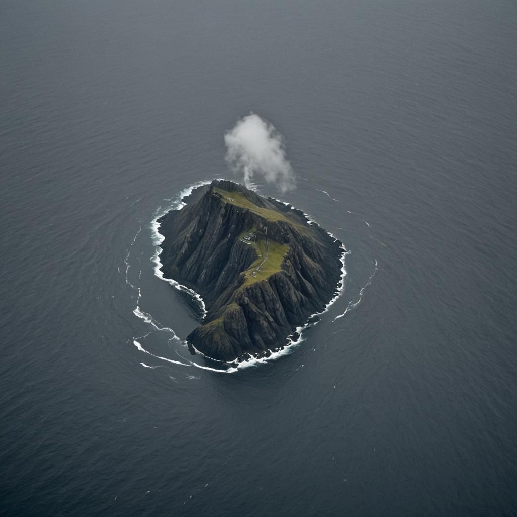 Shadowed Island in the Atlantic: A Matte Painting