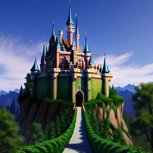 Psychedelic Valentine's Castle with Climbing Roses