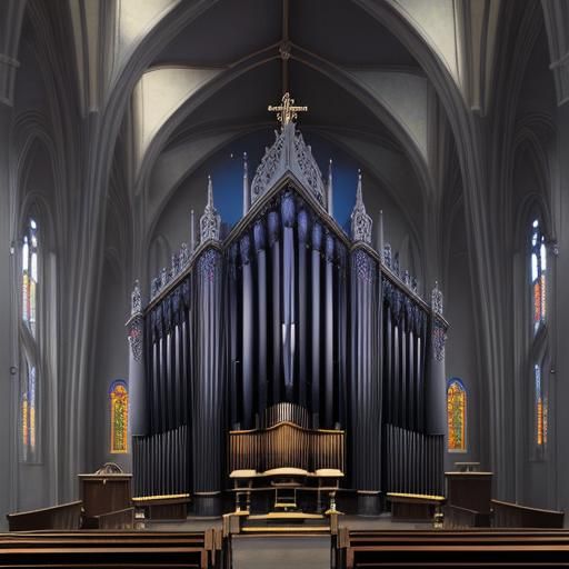 victorian church organ dark cathedral