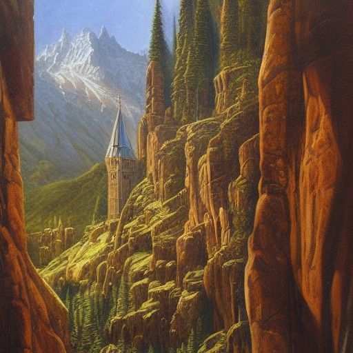 Narnia Landscape in Oil Painting Style