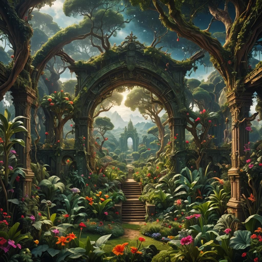 Kaleidoscopic Garden of Eden: Digital Matte Painting
