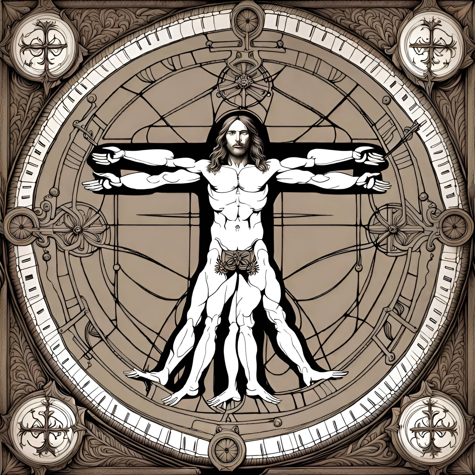 A Re-Imagining of Leonardo Da Vinci 's Vitruvian Man (Continued)