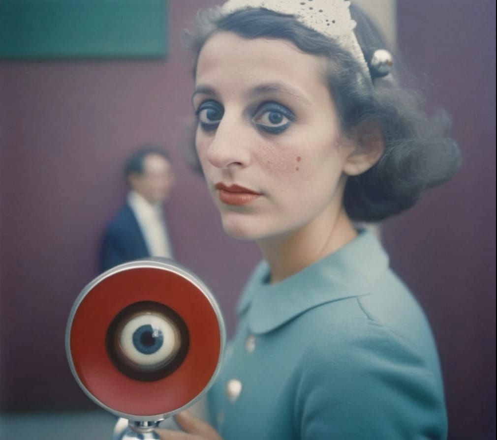 Halftone Print Texture with Googly Eye