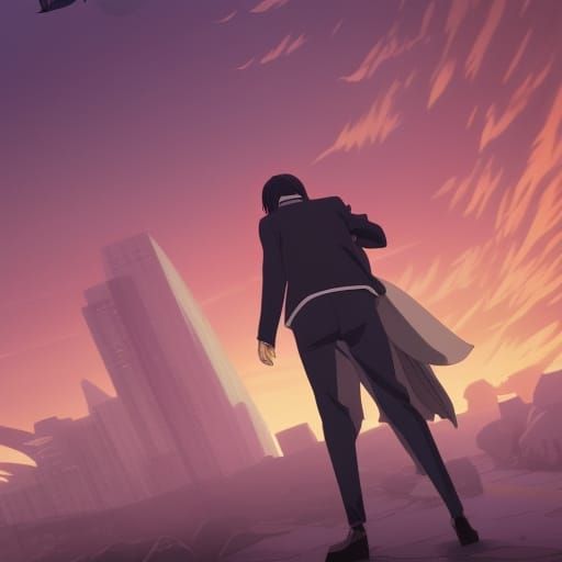 John Wick in Studio Ghibli Anime Style