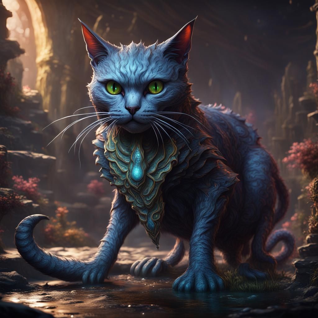 Fantastical Deep One Cat Concept Art
