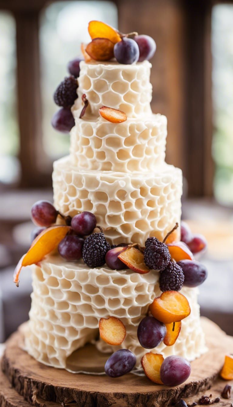 Fruit & Honeycomb Wedding Cake