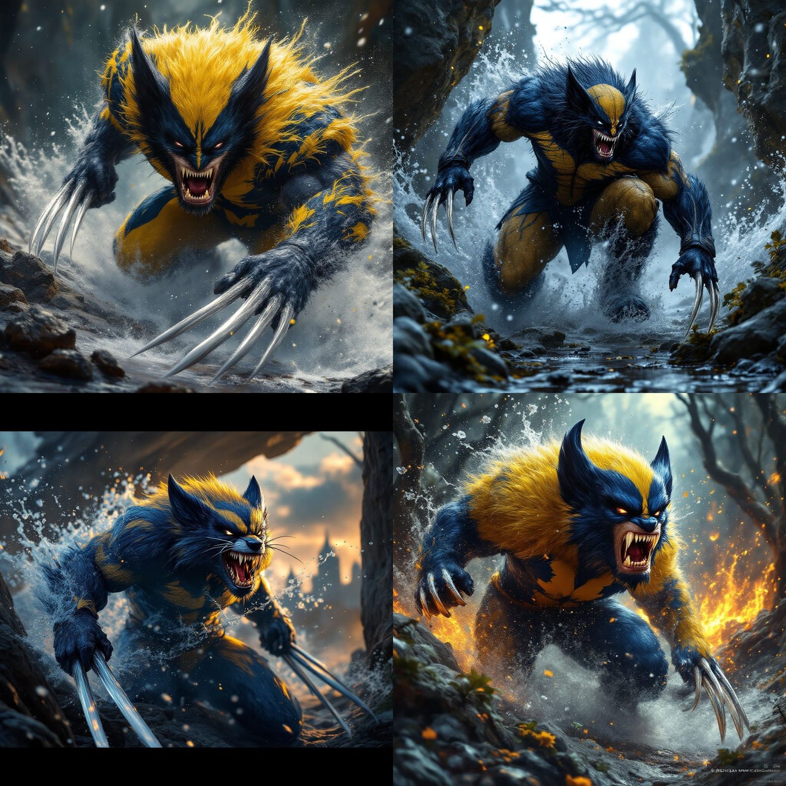 Detailed Michigan Wolverine Matte Painting