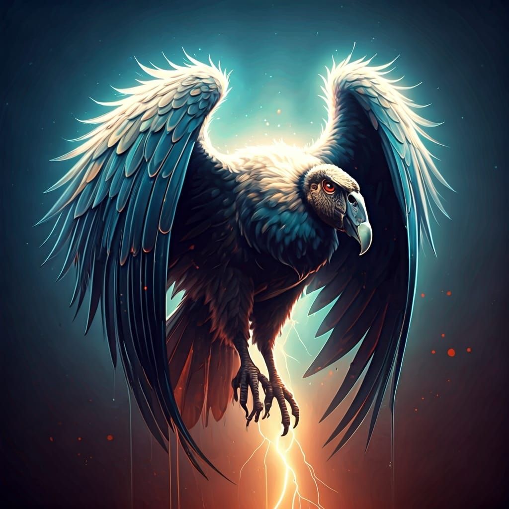 Lightning Condor in Ethereal Graffiti Art Style