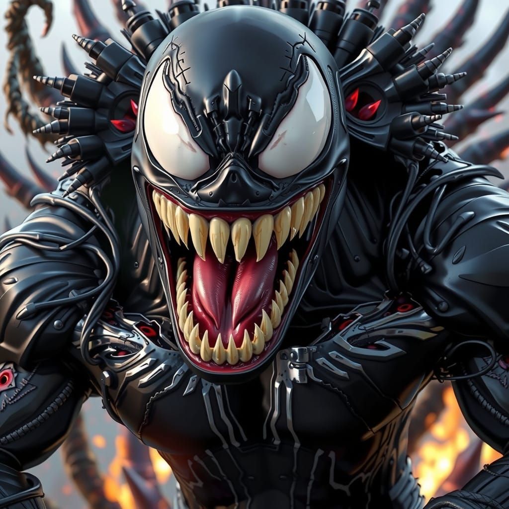 Chibi Mouse as Venom, Dark Fantasy Character Art