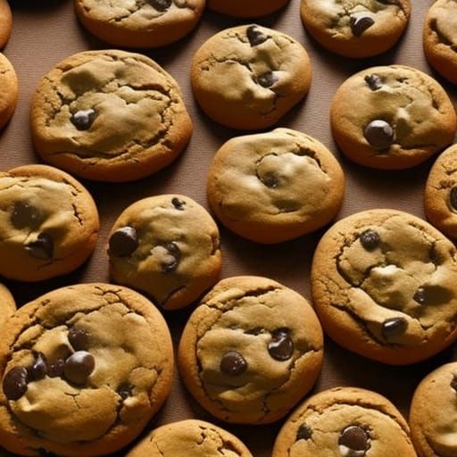 Hyperrealistic Chocolate Chip Cookies Splash Art
