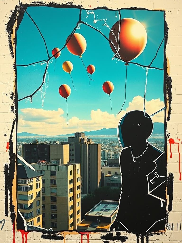 Supernova Graffiti Art in Vorticism Style