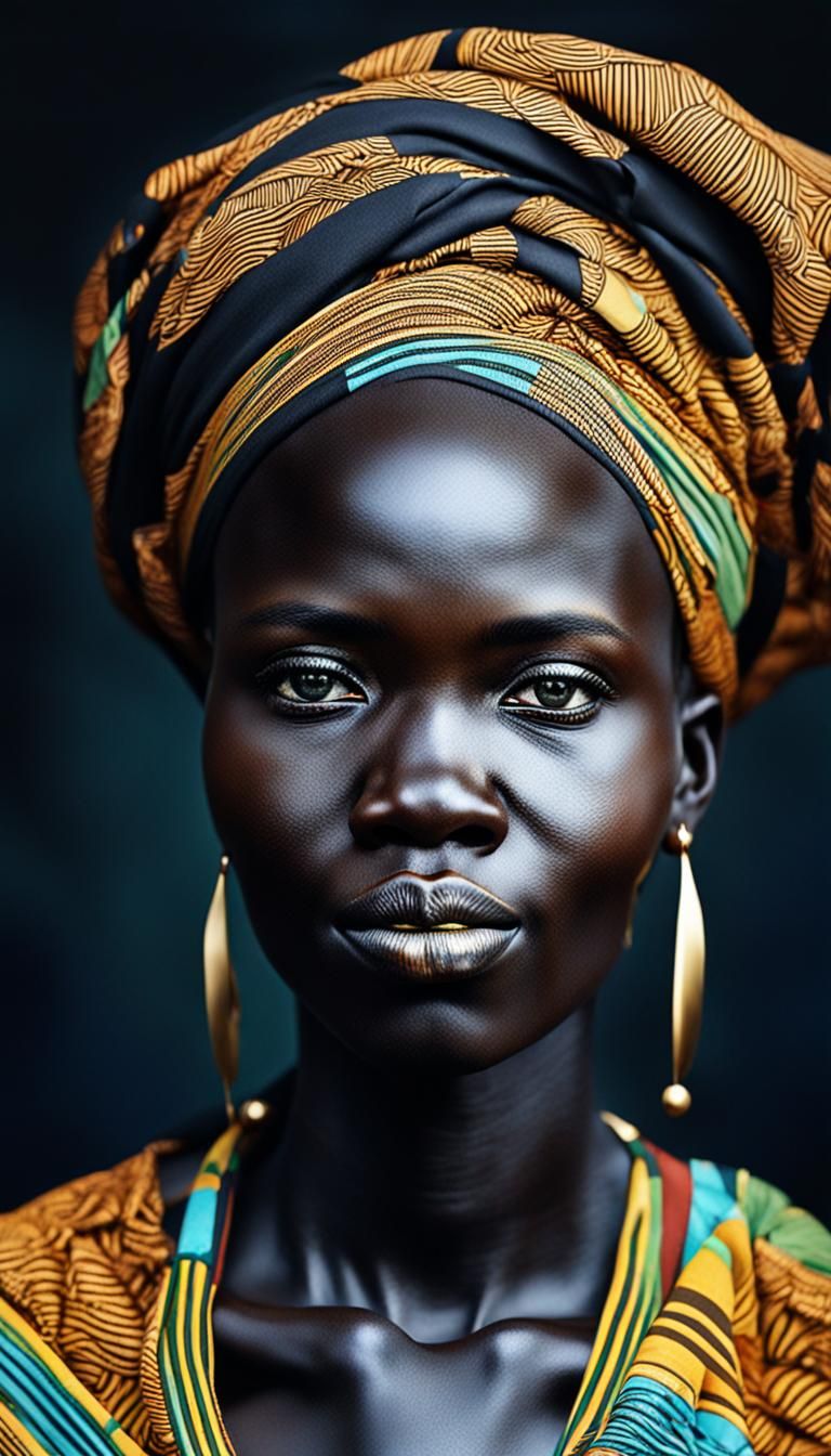 Hyperrealistic Portrait of South Sudanese Woman
