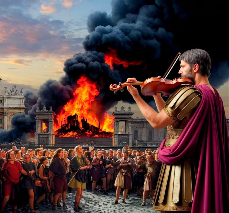 Cesar Fiddles: Rome Burns in Chaos