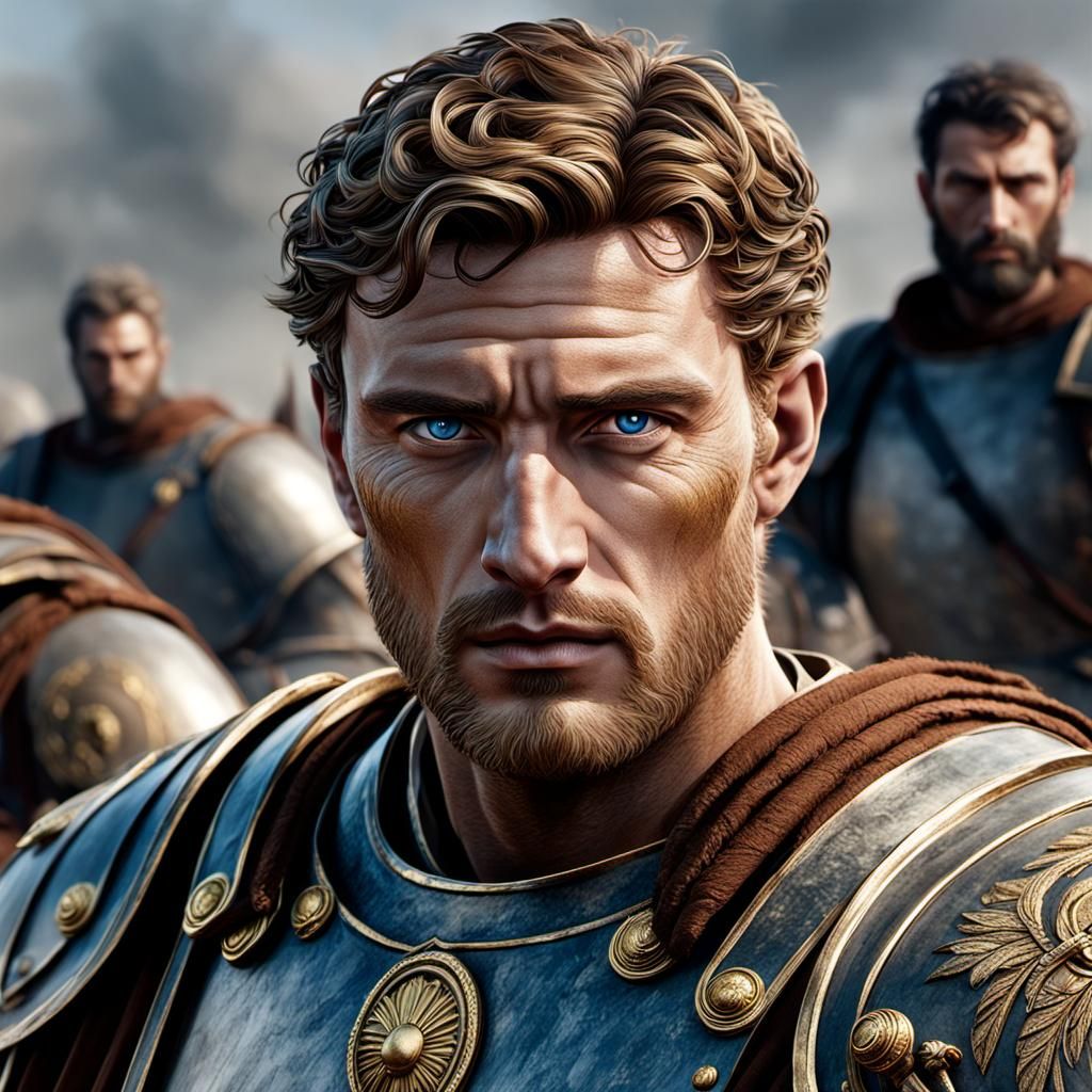 Young Roman General on Battlefield