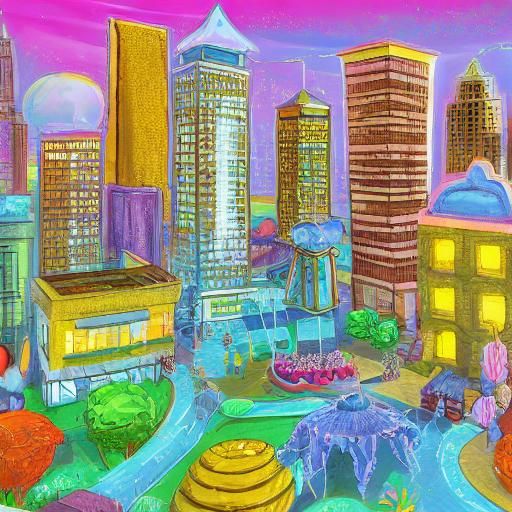 Seal, Dog, Human, Shark Hybrid in Candy Art Style