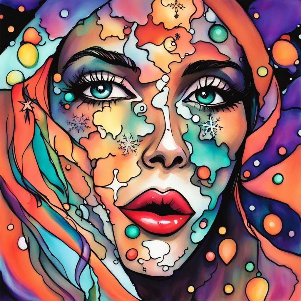 Whimsical Goth Christmas with Alcohol Ink Effects