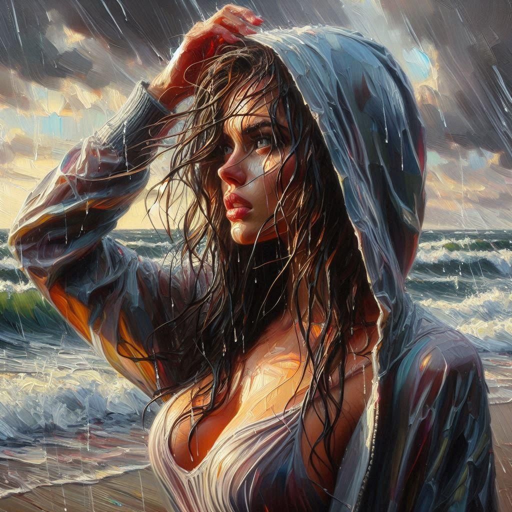 Stormy Day in Oil Paint Style