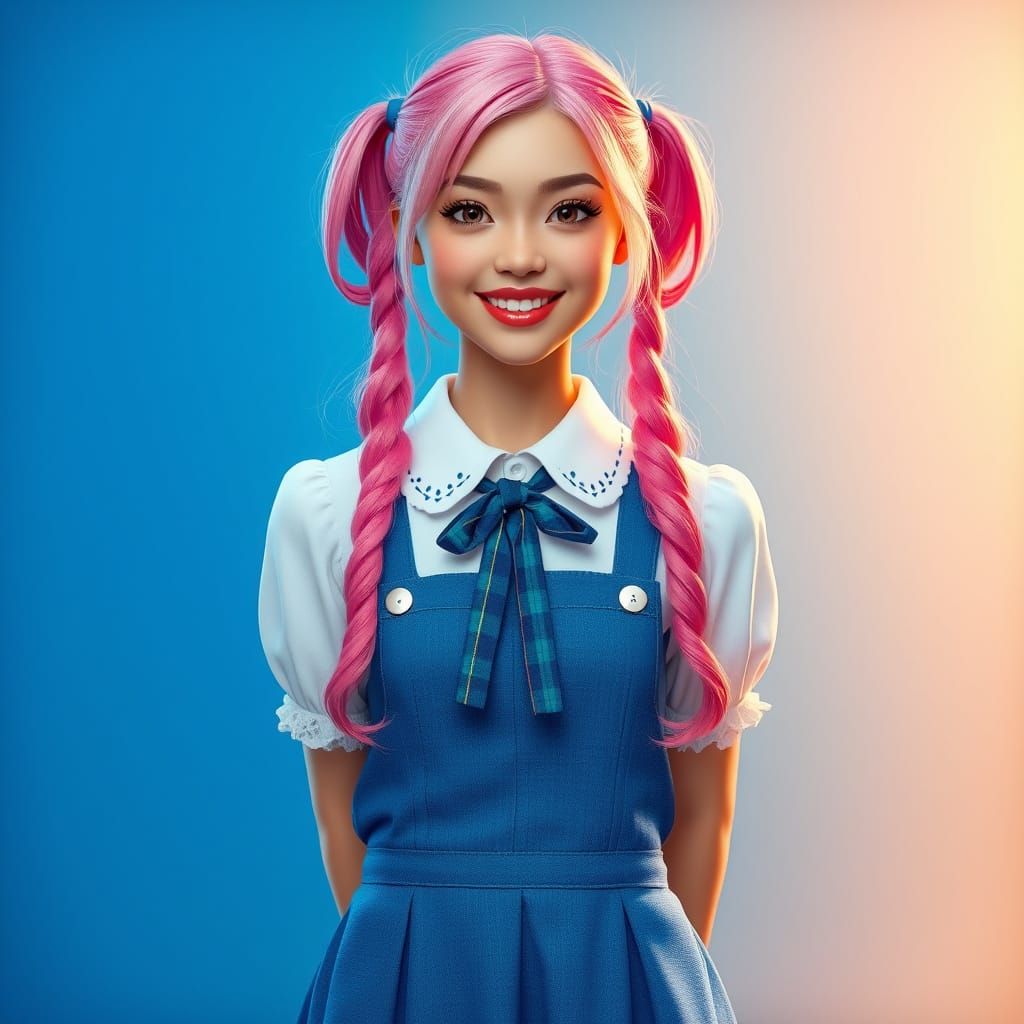 Vintage-Inspired Crossdressing Portrait in Art Nouveau Style