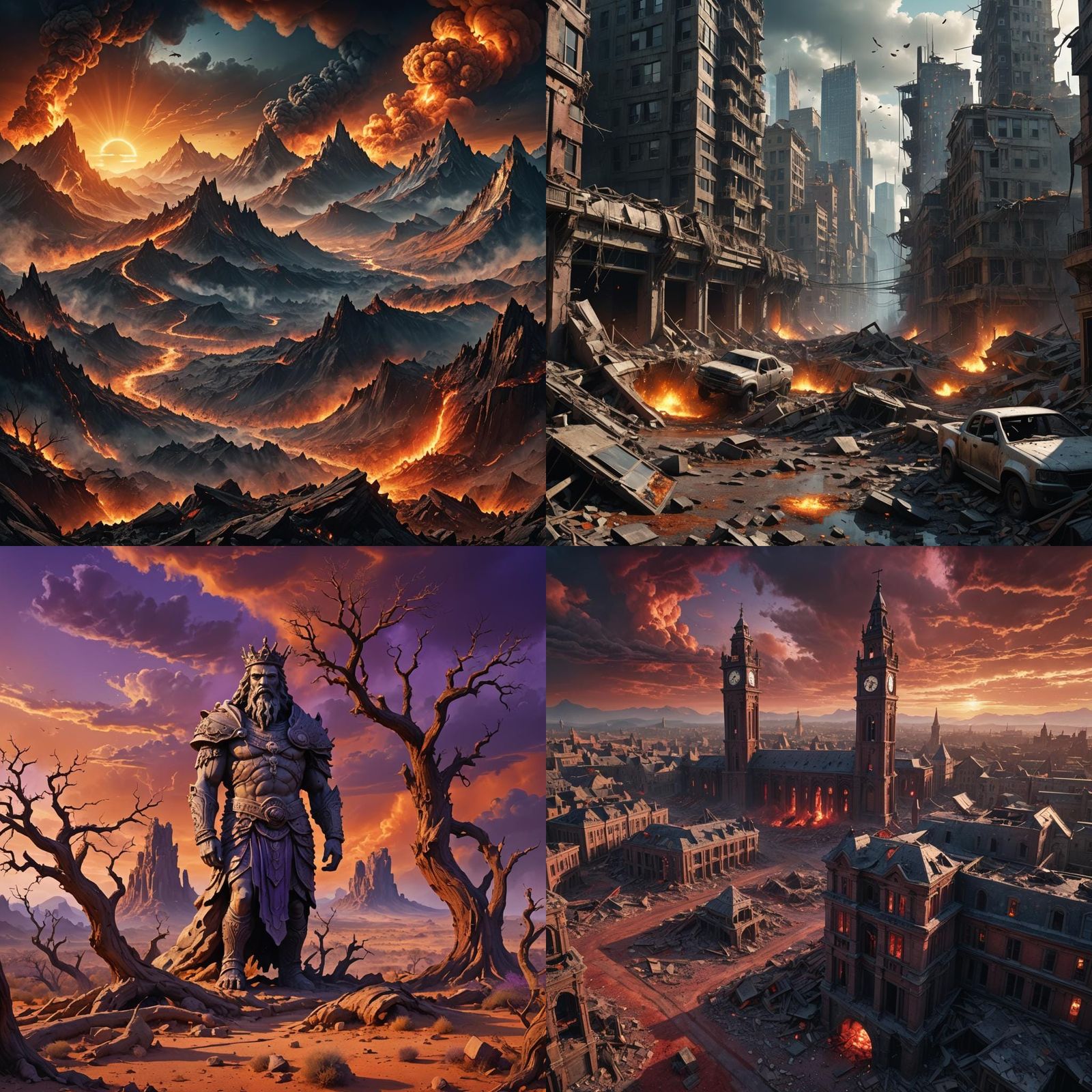 Apocalyptic World Ending: Detailed Matte Painting