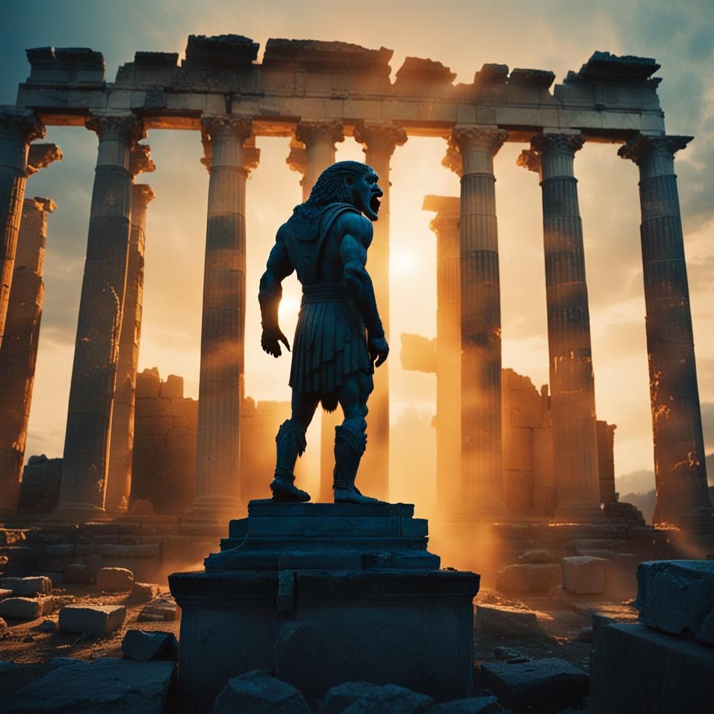 Predator Victorious in Ancient Greek Temple Ruins