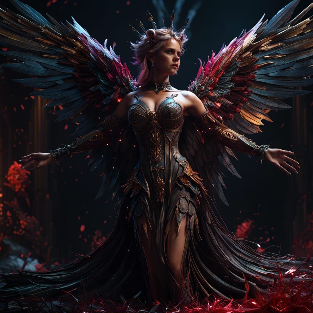 Angel spreading her wings