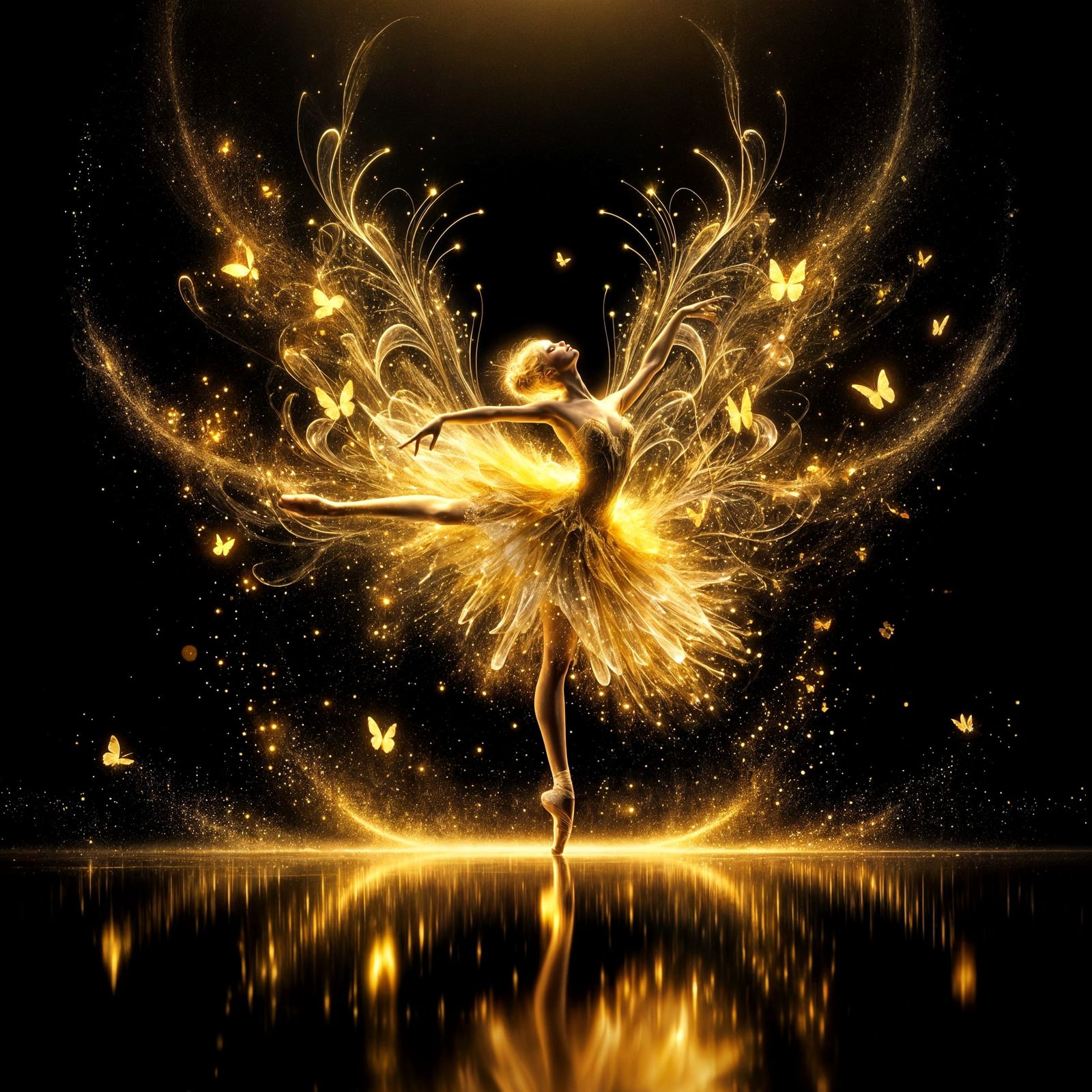 Golden Glowing Ballerina