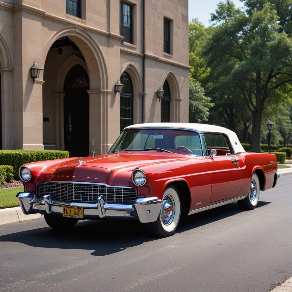 Vintage Luxury Red 1956 Lincoln Continental Mark II